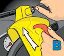 Antifurto Bullock® istruzioni: per disinserire Bullock®, inserire la chiave ruotando in senso orario e tirare verso l’alto. Per proteggere l’airbag, non esercitare eccessiva pressione nella fase di applicazione e rimozione.